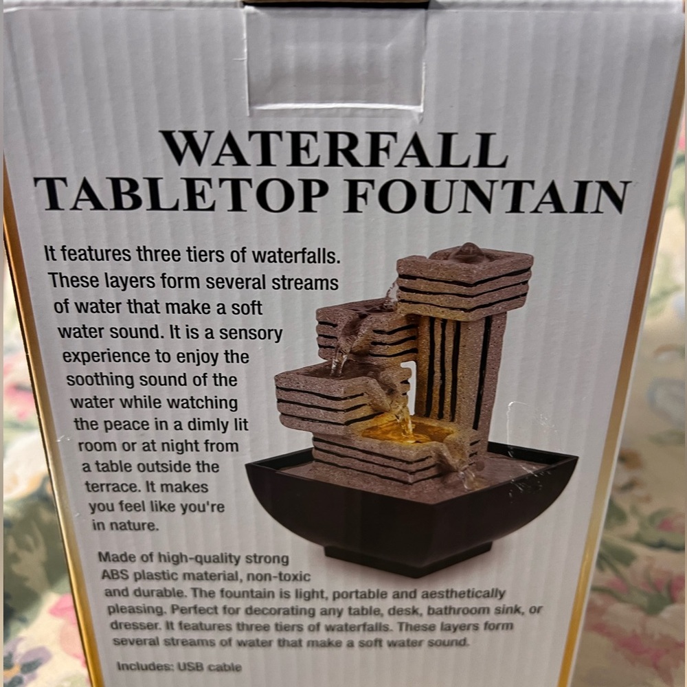 Waterfall Tabletop Fountain - Brown USB